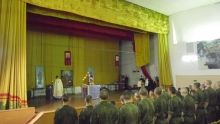 В солдатском клубе совершили Божественную литургию с участием воинов-ракетчиков