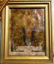 Икона Божией Матери «Всех скорбящих Радость». Обретение иконы было чудесным образом совершено в 1910 г. на святом источнике близ села  Дубинино.